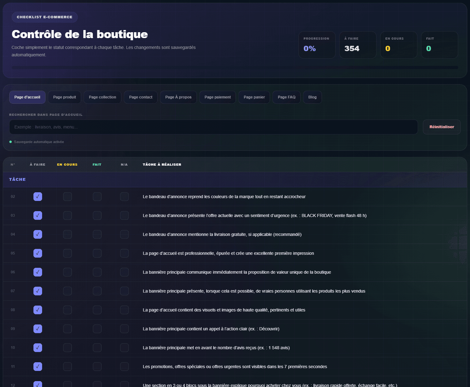 Checklist e-commerce Liquidify